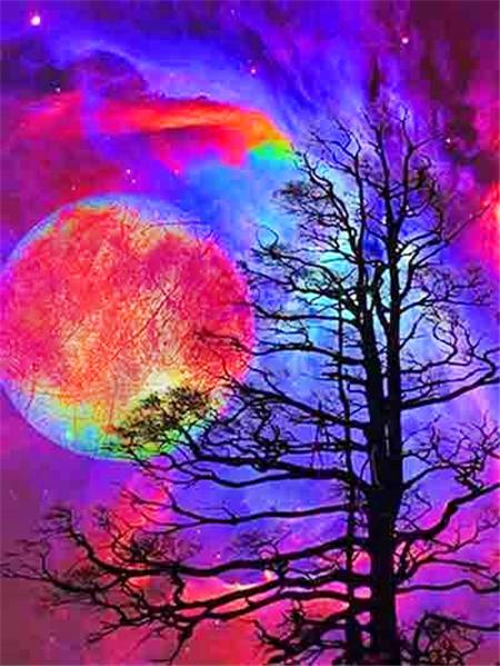 Diamond Painting Kit Tree Landscape Full Square/round Embroidery Mosaic Fantasy Landscape Home Decor