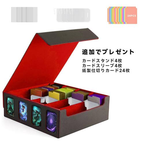 Amonel Deck Case, Trading Card Case, Large Capacity (4 Columns), Holds 3000 Cards, Features a Window, Display Slots, Dividers, Card Stoppers, Magnetic