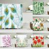 Flowers Birds Feather Shower Curtains Bathroom Waterproof Bath Curtains With 12 Hooks 3D Printing Polyester Fabric Bath Screen