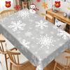 Wintergraue Schneeflockenmuster Tischdecke für Tischdeko Winter Weihnachten Feiertag Küche Esstisch Tuch Weihnachtsdekoration