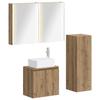 Bathroom Furniture Set 4 Pcs Artisan Oak Engineered Wood and Glass