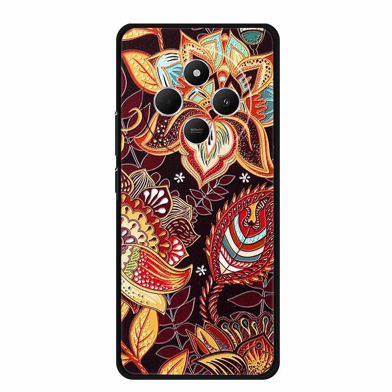 3D Emboss Case For Vivo Y300 Pro 5G Phone Case Relief Flowers Soft Silicone Coque For Vivo Y300 Pro Back Cover Case Funda Shell