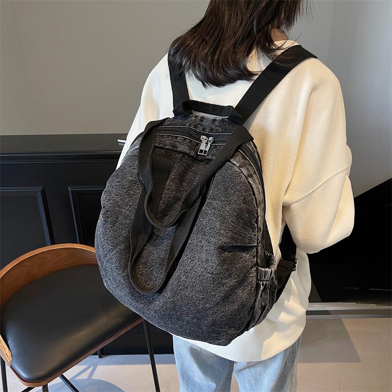 Denim Backpack Women's Large Capacity Shoulder Bag Travel Backpack