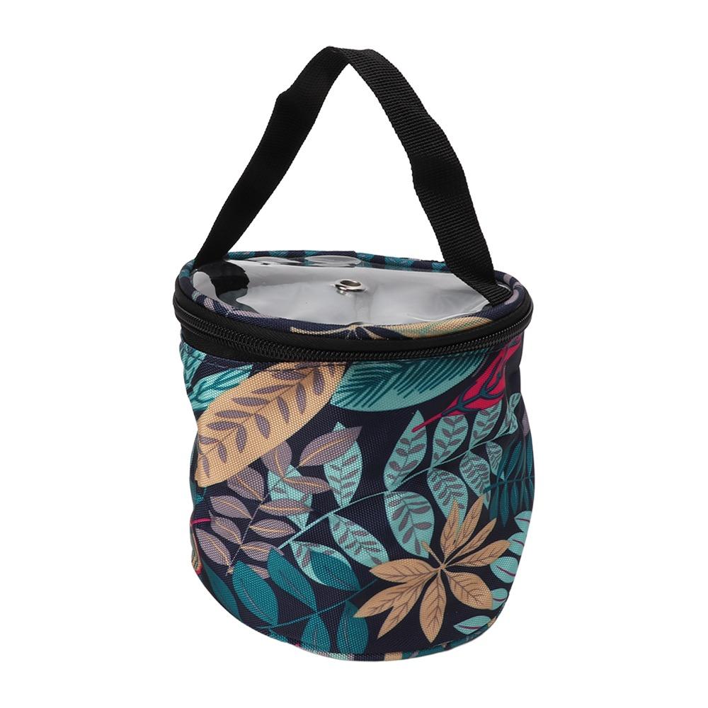 Oxford Fabric Yarn Storage Cylinder Type Knitting Tote Durable Yarn Organizer For Travel
