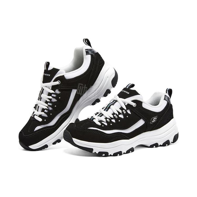 Skechers I-Conik Oreo Leather Classic Low Top Casual Sneakers for Women 8730076