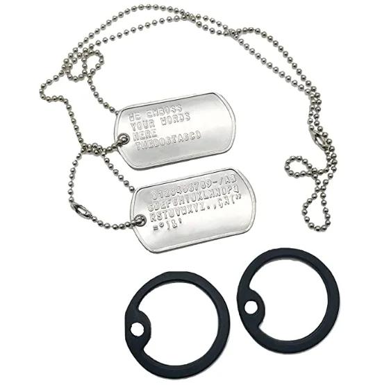 Acciaio Inossidabile Il Distintivo Militare Set da 2 Collane Personalizzabili Stile Esercito con Catena a Pallina Silenziatori Collane Personalizzate