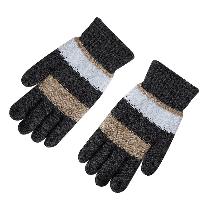 Men's Purl Knitted Thermal Gloves Wool New Style Cold-proof Cycling