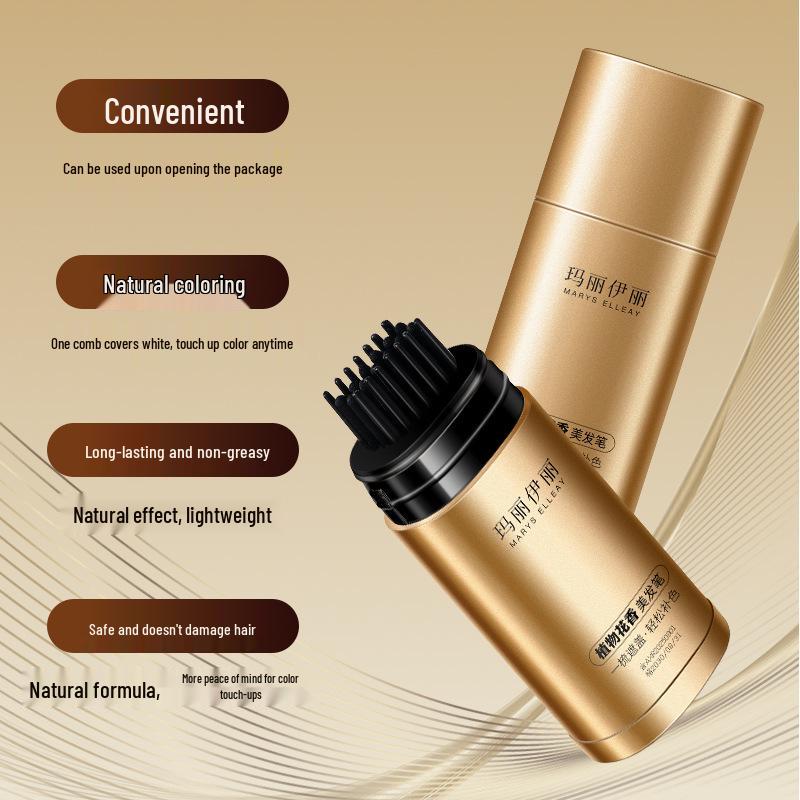 Plant Flower Fragrance Hair Color Pen: Quick White Hair Coverage, Temporary Hair Styling Stick, Waterproof & Sweatproof