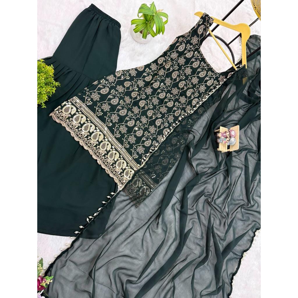 Beautiful Party Wear Pakistani Palazzo Suit Indian Bollywood Salwar Kameez Dress