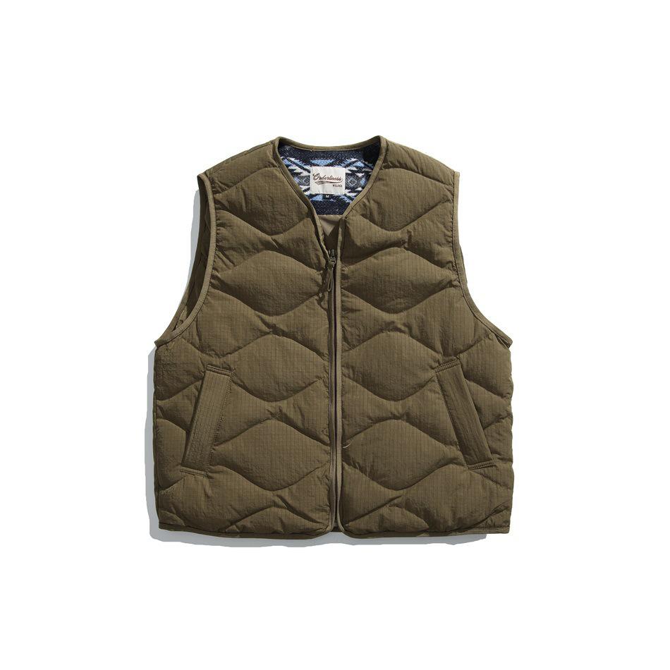 

Winter Retro Gourd Pattern Duck Down Vest Unisex Model YR58 L армія зелений колір