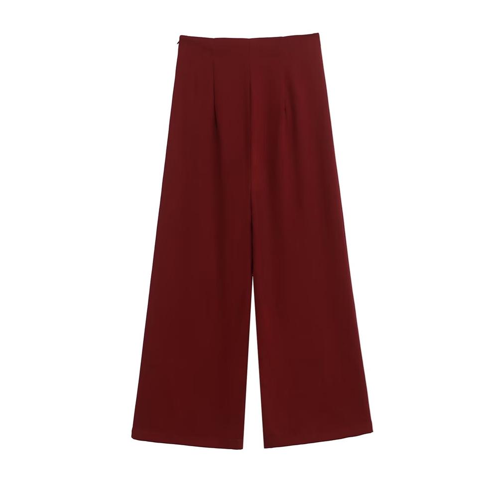 Spring 2025 Women's Loose-Fit Wide-Leg Pants - Casual, Fashionable, Versatile, and Simple Solid Color Design