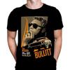 Wild Star Hearts Bullitt Mens T-Shirt Action Print, Black Cotton T-Shirt, Movie Poster Tee