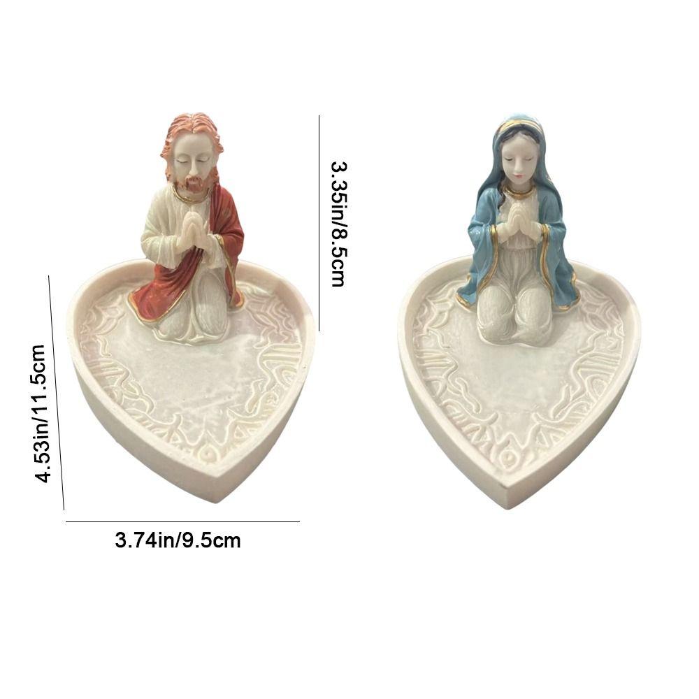 Elegant Virgin Mary Rosary Holder Timeless Charm Our Lady of Grace Statue Storage Tray  Living Room