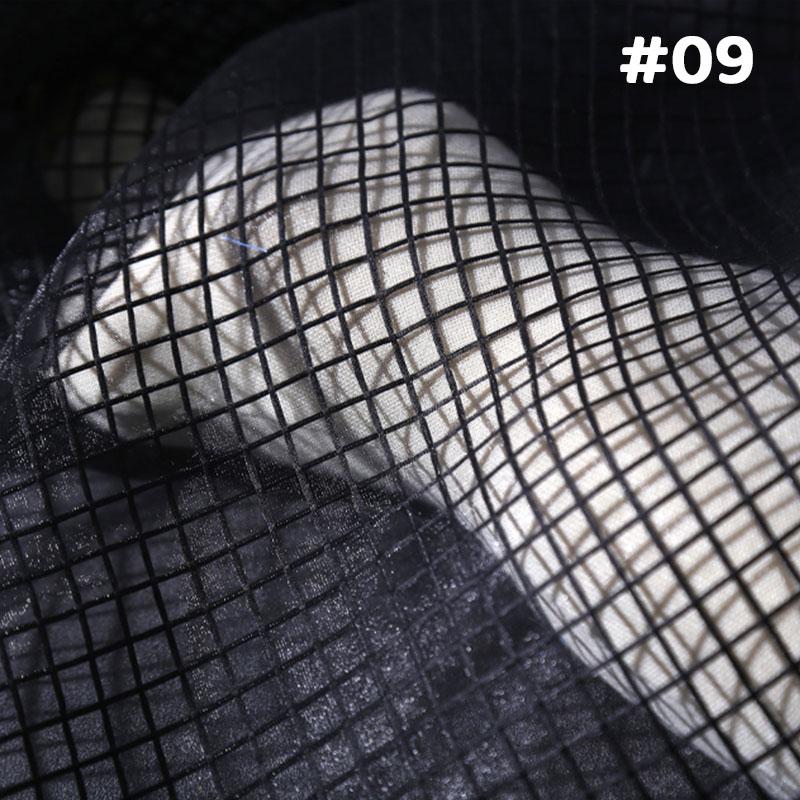 

1M Organza Mesh Plaid Fabric Perspective Texture Hard Mesh Grid Design Fabric For Diy Sewing Dress Stage Performance Costume 1M