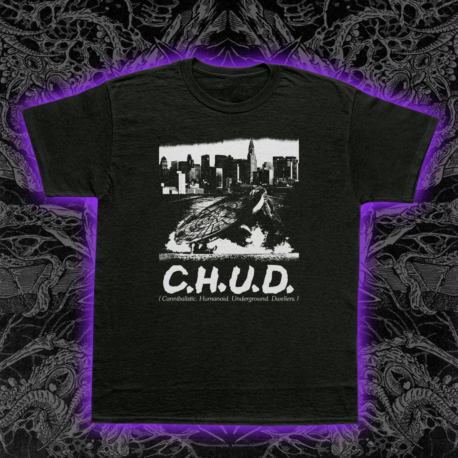 C.H.U.D. 1984 Cult Horror T-Shirt Mens Womens Tees Top Sewer Mutants Movie Tee Retro Scary Shirt L