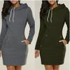 Capuchon Rits Pullover Middellange Trui Jurk - Nieuwe Stijl Hete Verkoop