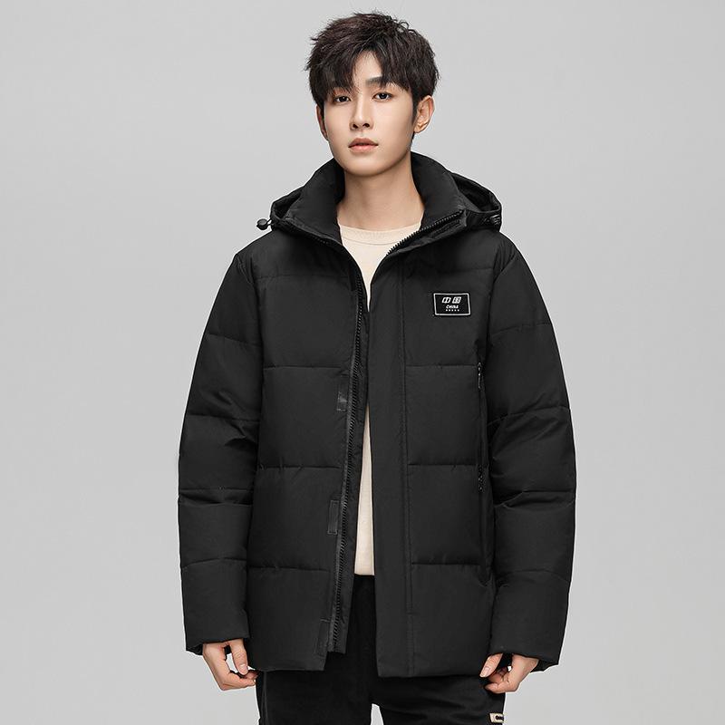 Down Jacket Men's Winter New Windproof Medium and Long Thick Hooded Warm Jacket Men's Couple Top