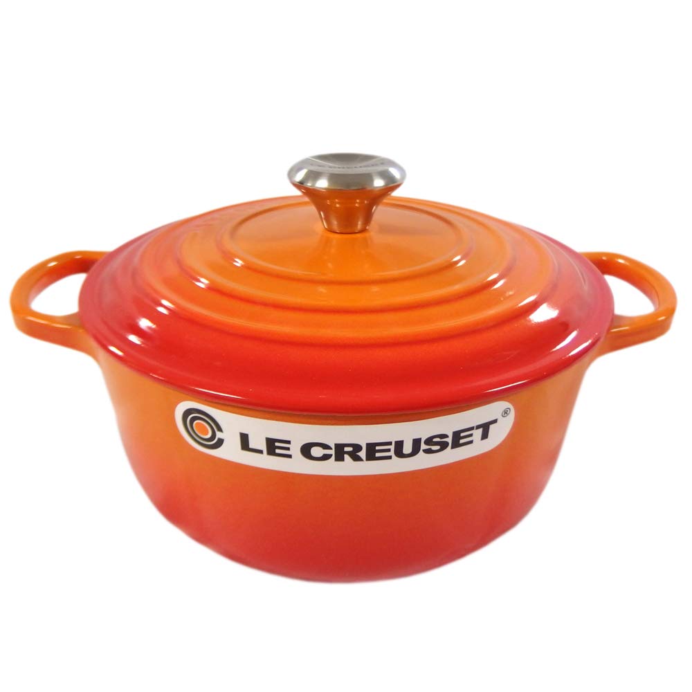 Le Creuset Pot Cocotte Ronde Orange 09 Creuset/Le Two-handed 21177-20cm (Silver Knob) [Item]