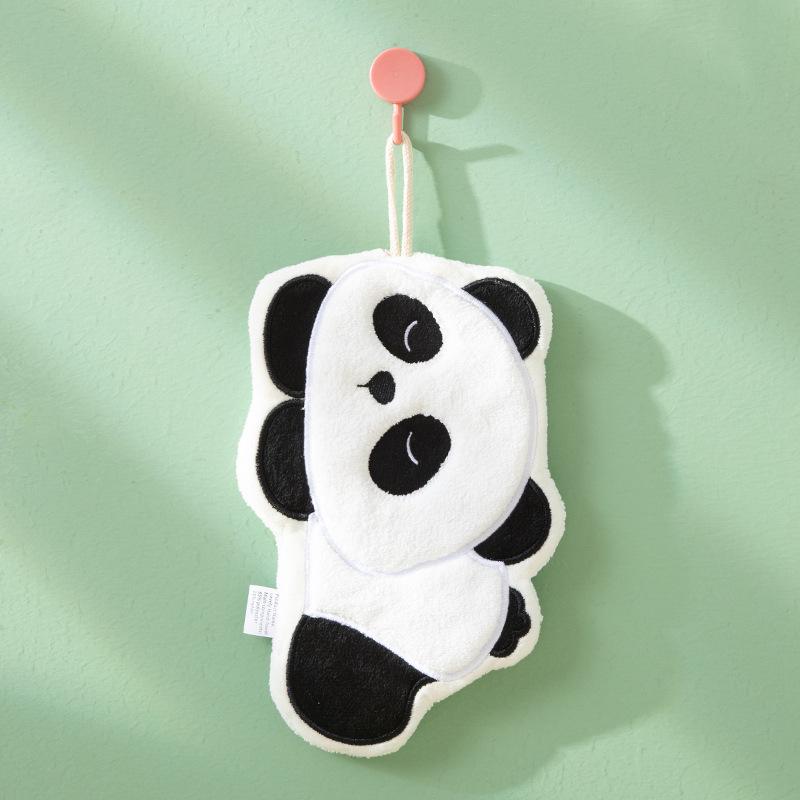 Cartoon Hanging Absorbent Hand Towel - Lint-Free for Bathroom & Kitchen
