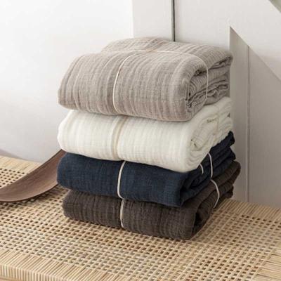 Thin Japan Cotton Yarn Blankets Summer Towel Quilt for Double Queen King Bedspread for Bed Sofa Cover Bedroom Coverlet White