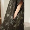 DIMANAF New 2026 Women Plus Size Spring Summer Beach Vintage Long Dress Floral Print Loose Oversize Maxi