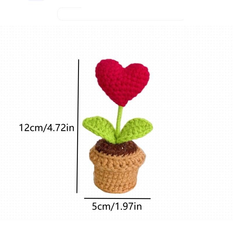 Hook Woven Finished Small Potted Plant Simulation Flower Potted Plant Flower Decoration Creative Gift Ornament