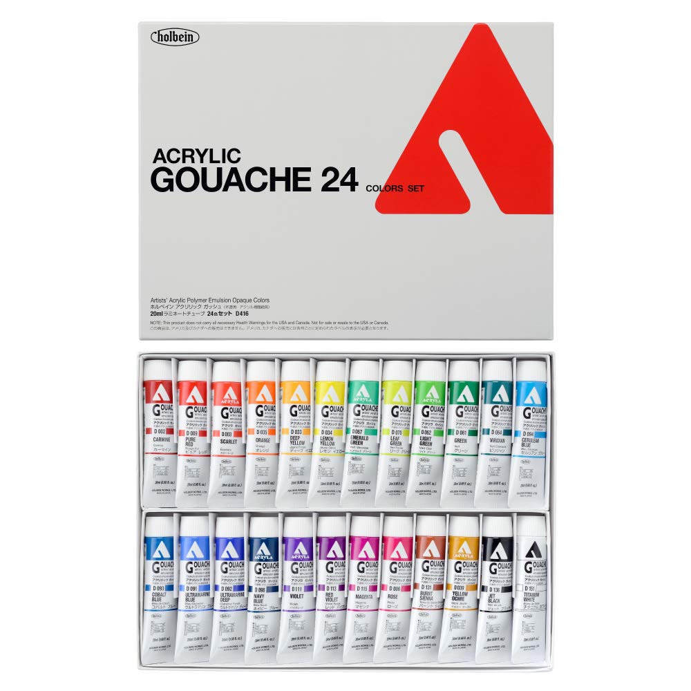 Holbein Acrylic Gouache D416 20ml 24-Color Set 07416
