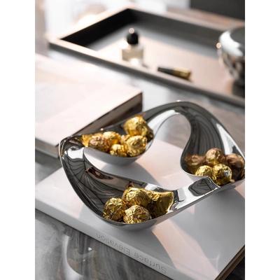 Vassoio da portata in acciaio inox, ciotole per snack, piatti per caramelle, piatti da dessert per aperitivi, condimenti, decorazioni per la casa, regali, stile scandinavo