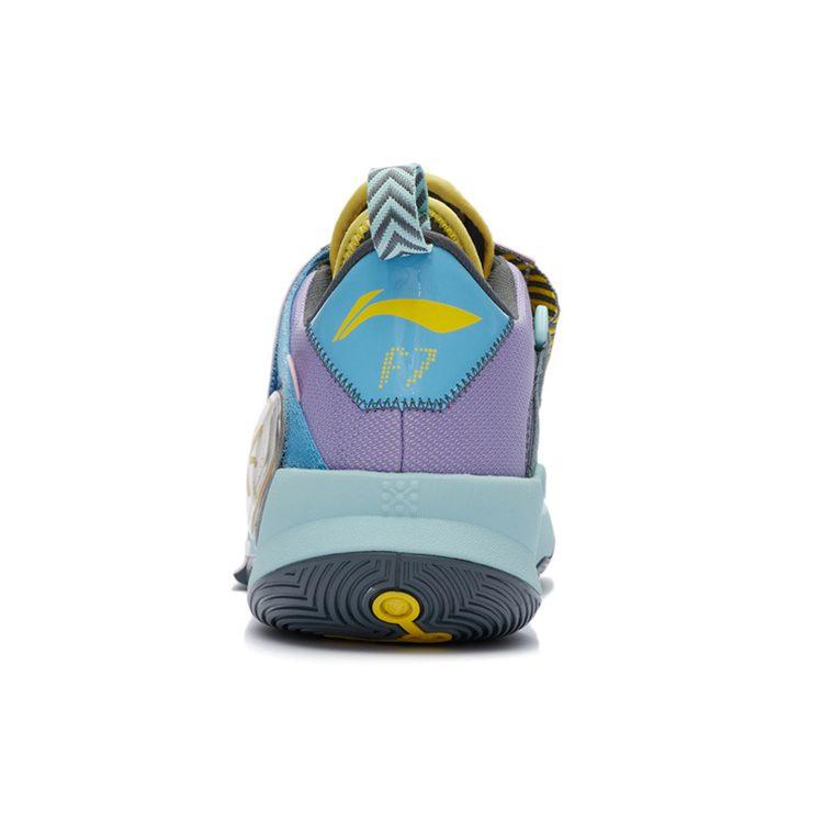 Li Ning Basketball Shoes Men's Low Top Egg Shell Blue/Norway Blue/Light Blue Purple ABPR047-6