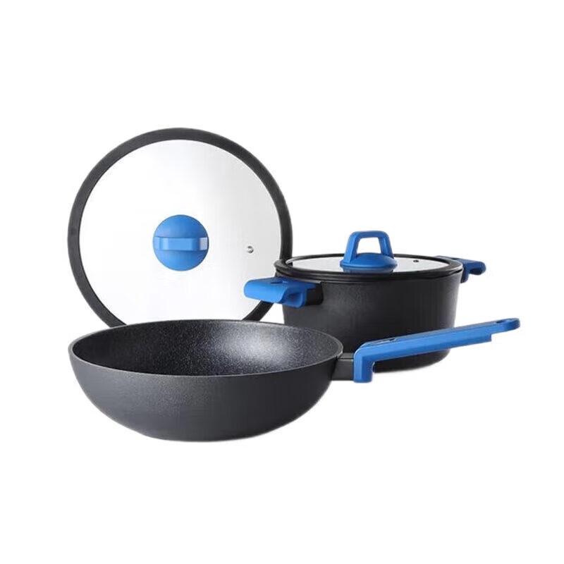 Deslang Blue Shark 2-Piece Non-stick Cookware Set