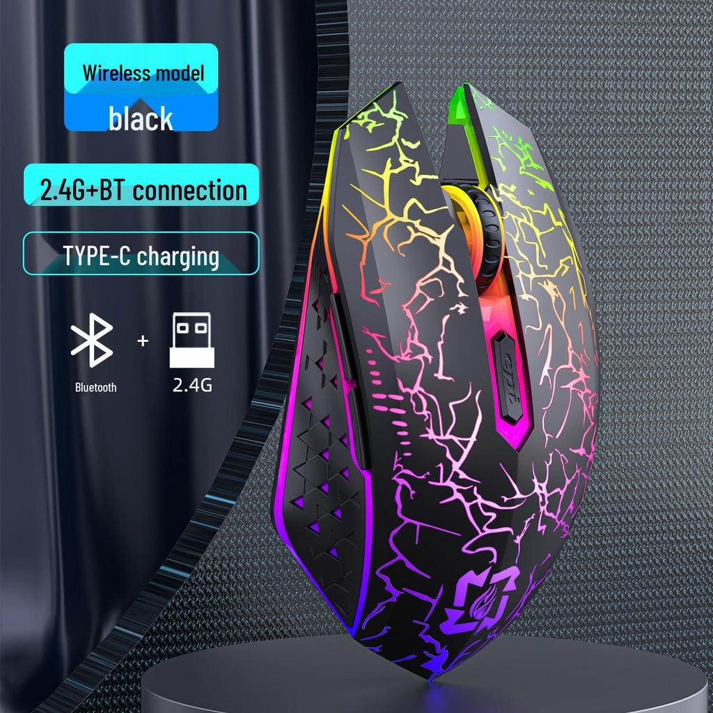 Wrangler Dual-Mode Wireless Bluetooth Gaming Mouse for E-sports and Office