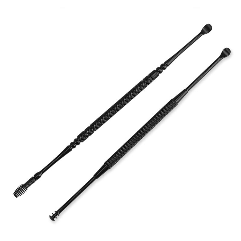 2-piece double-sided earpick set/stainless steel earwax remover
