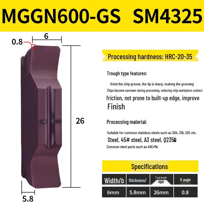 CNC Grooving Blade MGMN300/400-M for Stainless Steel, Ceramic, Aluminum Lathe Parting Tool Inserts