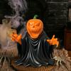 Pumpkin Ghost Figurine Spooky Cute Festive Halloween Statue Indoor Outdoor Haunted House Decoration for Tabletop Garden