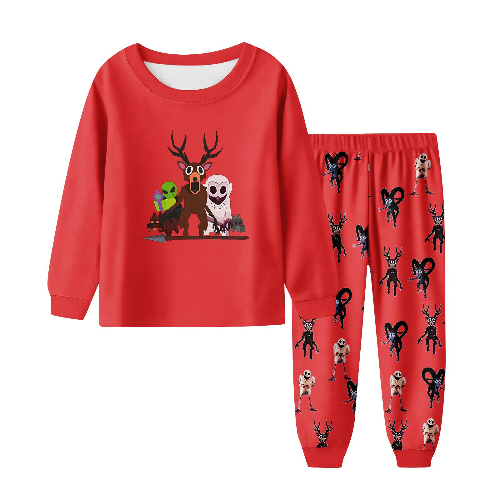 

Дитячий модний костюм спідниця топ з круглим вирізом з довгим рукавом штани 120 червоний