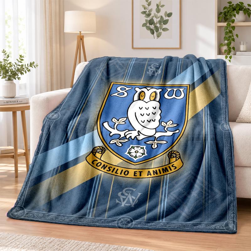 Sheffield Wednesday Printed Flannel Blanket Warm Comfort Bed Throw For Indoor Home Decoration
