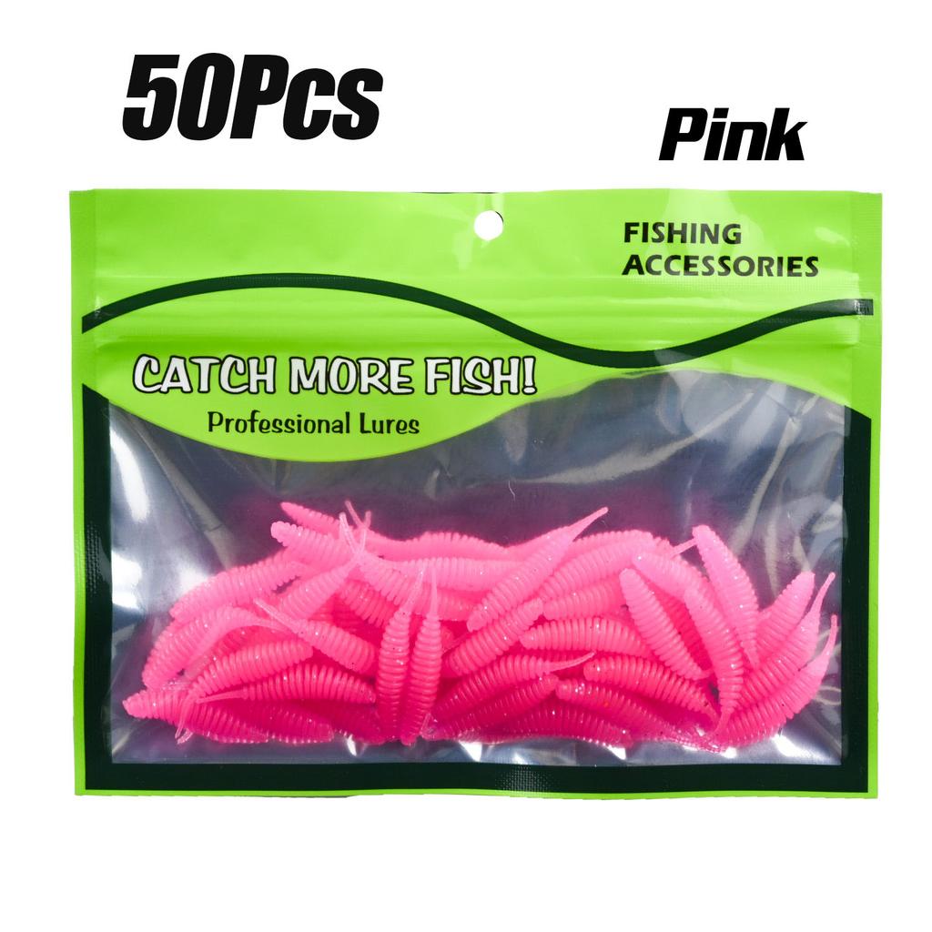 50Pcs 3.6cm Sinking-Type Needle-Tail Bubble Worm Fishing Lures, Lifelike  Ultra-Natural Swimming, Strongly Attract