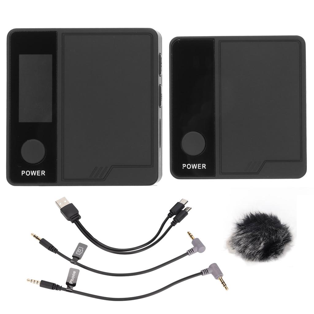 Wireless Lavalier Microphone Double Noise Reduction Transmitter Portable Mike for DSLR Cameras