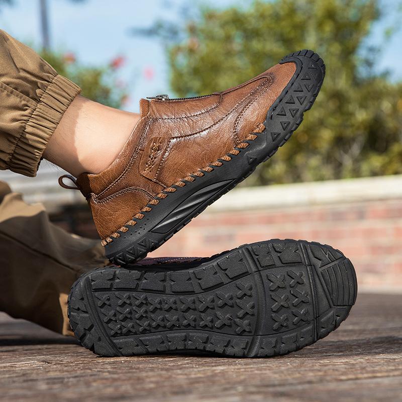 39-48 Men's Leather Casual Shoes Handmade Soft Working Boots Leather Ankle Boots Large Size Driving Moccasins Boots