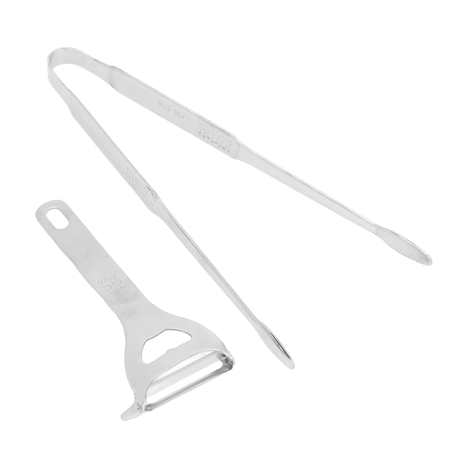 

304 Нержавеющая сталь Пинцет для готовки Щипцы для кукурузы Очиститель для овощей и фруктов Набор кухонных принадлежностей