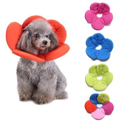 Collar de cuello de flor para perro y Gato, anillo protector ajustable de belleza antimordida