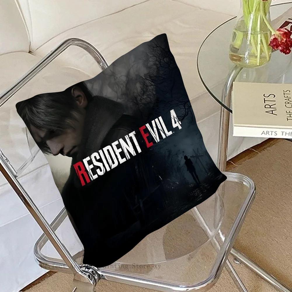 Resident Evil 4 Game Pillow Case Fashion Square Pillowcase Bedroom Sofa Room Ins Decoration Leisure Cushion Cover 40x40