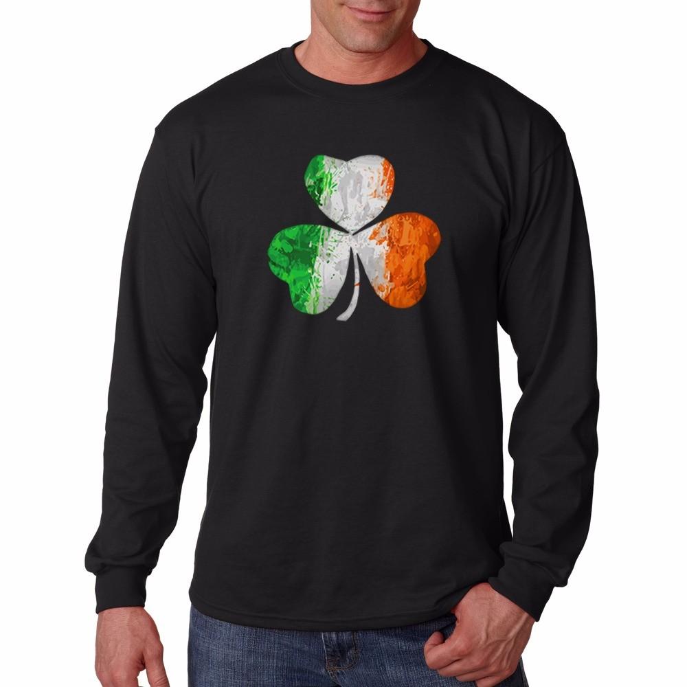 Irish lucky Clover Leaf IRELAND St Patrick s black cotton t-shirt OZ9304 S