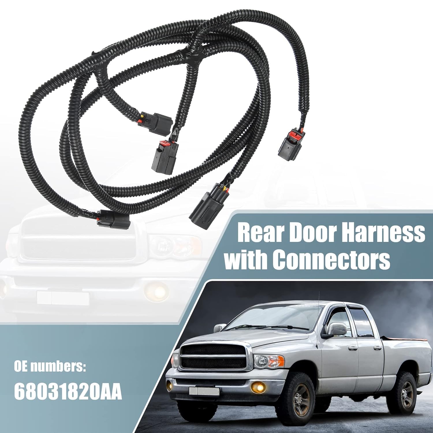 

Rear Parking Assist Sensor Harness 68031820AA for Dodge RAM 1500 2009–2020,for RAM 2500 3500 2010–2018 – Backup Jumper Harness with Sealed