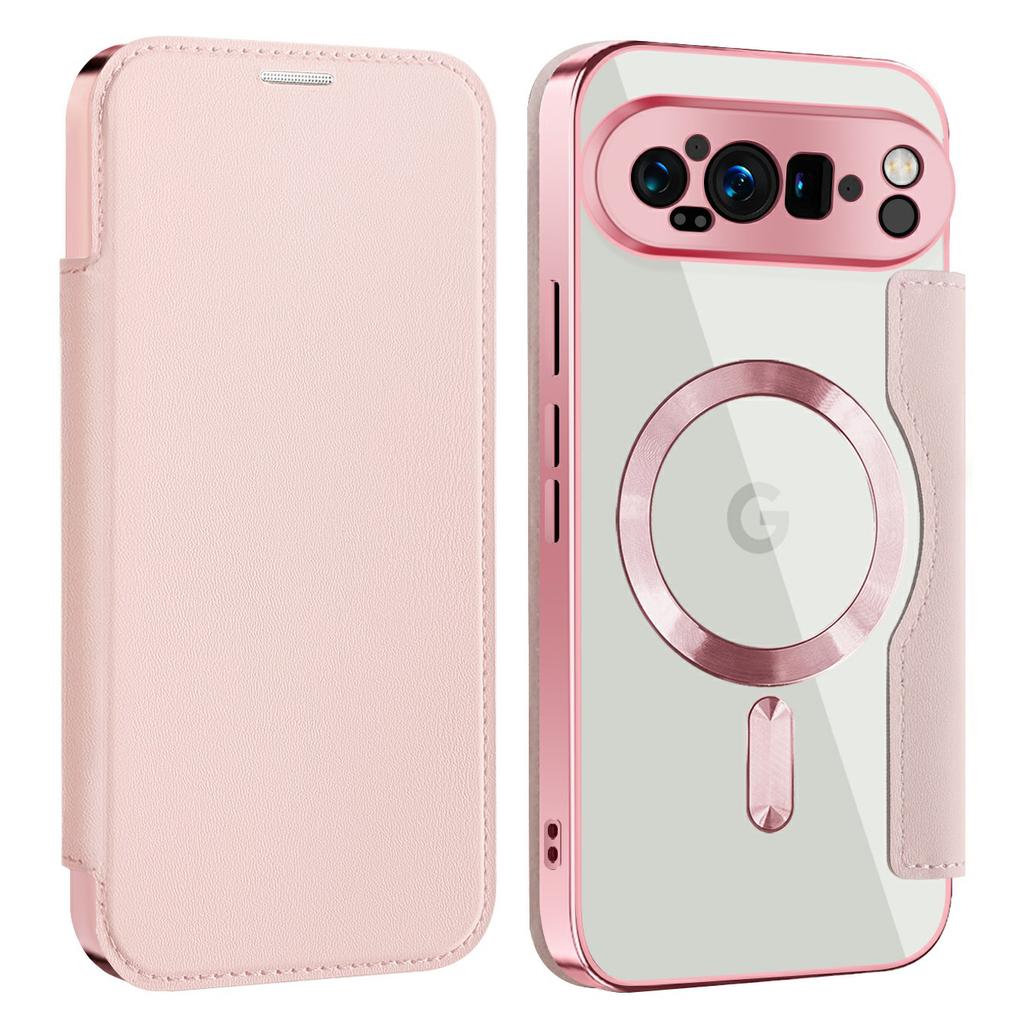 For Google Pixel 9 Pro XL Case Compatible with MagSafe RFID Blocking Card Holder Leather Phone Cover