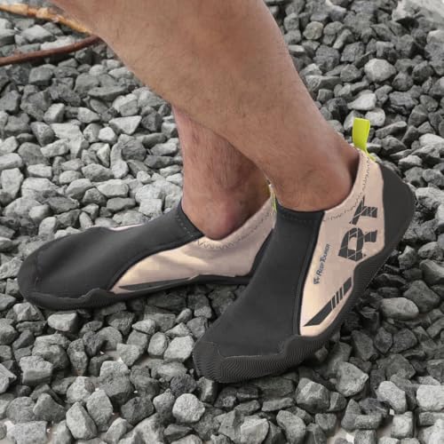 REEF TOURER Marine Shoes, Aqua Shoes, Water Shoes, Snorkeling Shoes, Boots, Unisex, Size 24cm, Black and Tan, RA0107