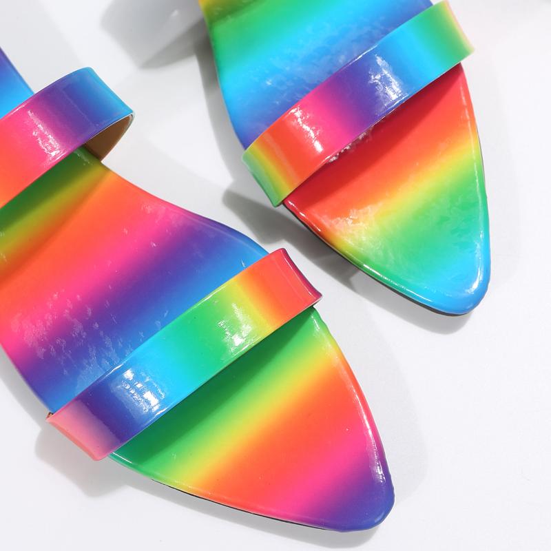Summer Pionted Toe Slippers for Women 2024 New Mixed Colors Flat Women's Slippers Outdoor Ladies Causal Slides Female Sandals