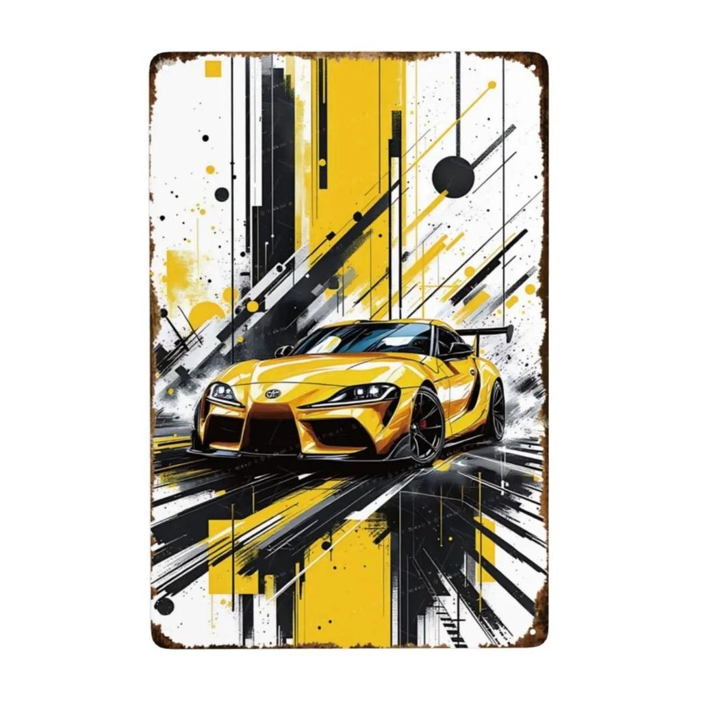 Metal Interior Sports Car Nameplate 20x30cm