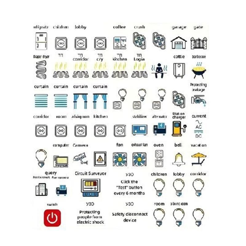 Наклейки для електричних панелей, етикетки, наклейки, кастомізовані, для точного маркування схем, ідентифікація електричних панелей