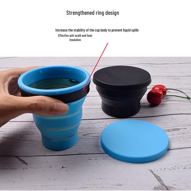 Portable Silicone Folding Cup for Travel & Outdoor Use - High Temperature Resistant